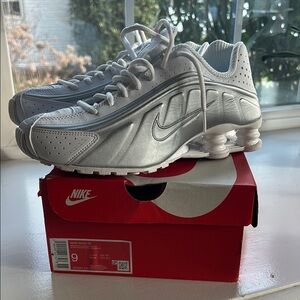 Nike Silver and White Sneakers